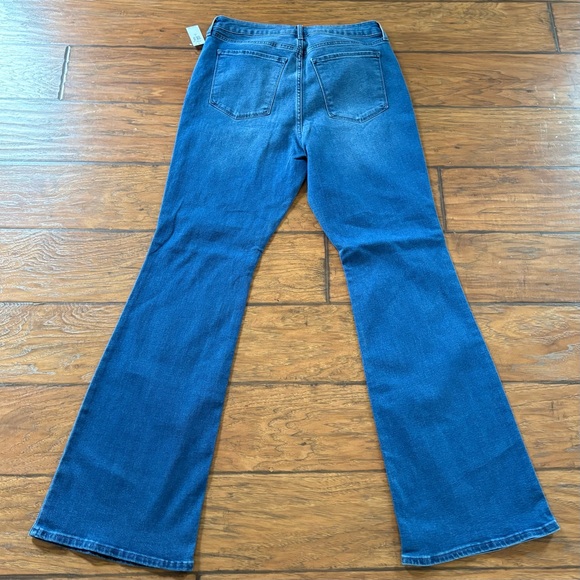 Old Navy Blue Flare Jeans - Classic Retro Fit High Waisted Tall NWT - Picture 4 of 9